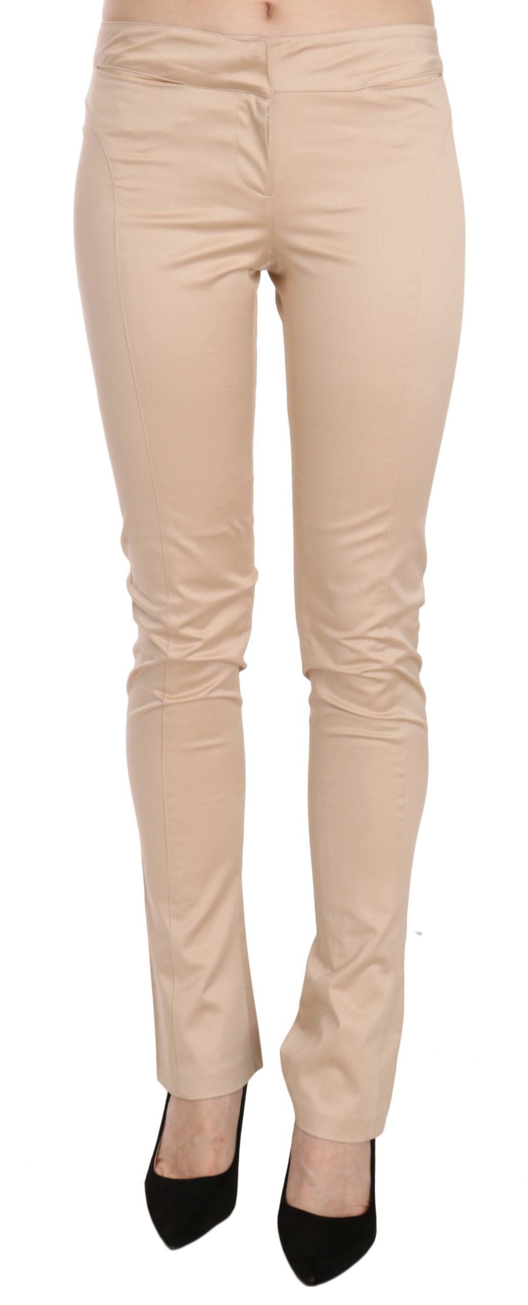 Just Cavalli Cream Low Waist Skinny Formal Trousers Pants - Whispers Of Wisdom Clothing