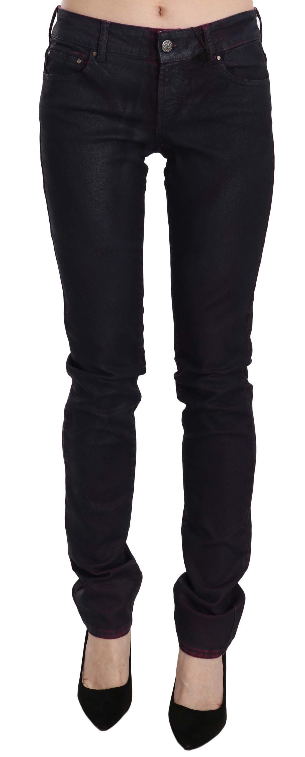 Just Cavalli Black Cotton Low Waist Skinny Denim Pants - Whispers Of Wisdom Clothing