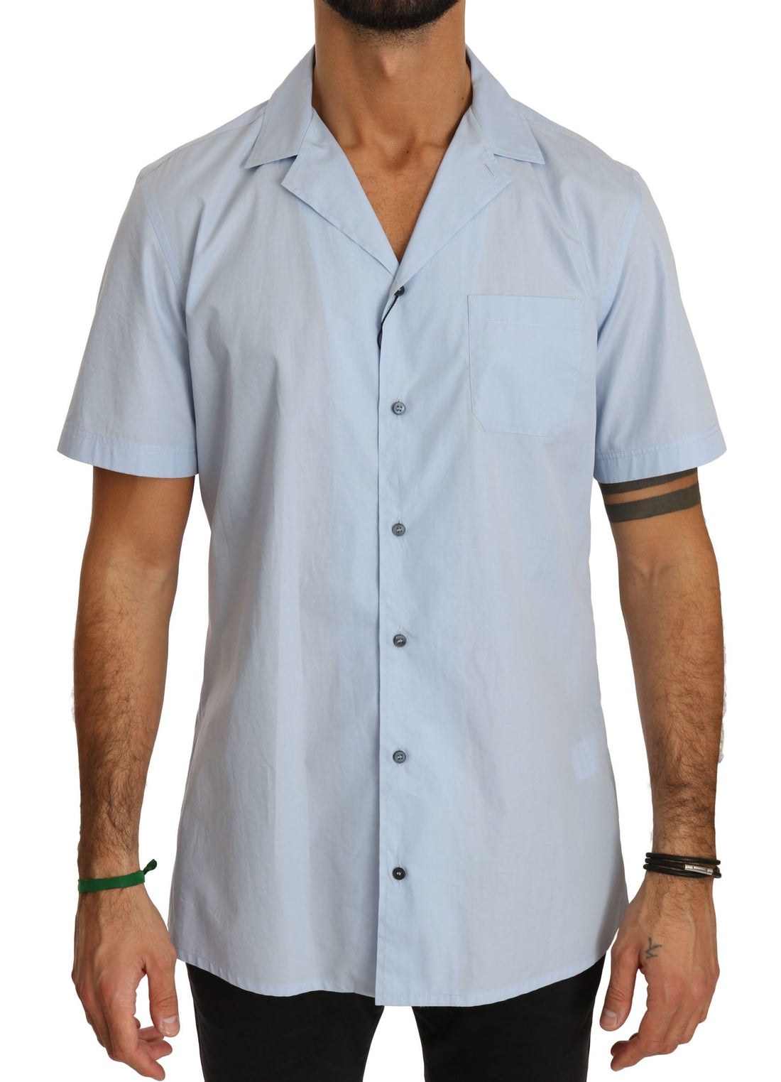 Dolce & Gabbana Blue Short Sleeve 100% Cotton Top Shirt - Whispers Of Wisdom Clothing