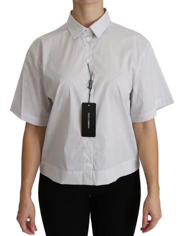 Dolce & Gabbana White Collared Short Sleeve Polo Shirt Top - Whispers Of Wisdom Clothing