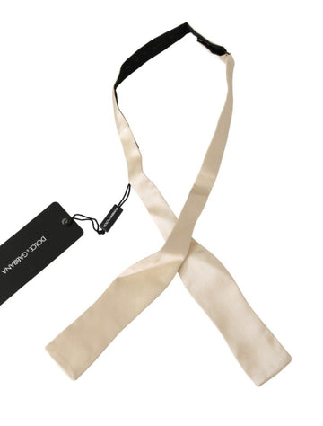 Dolce & Gabbana Beige Slim Skinny Men Necktie 100% Silk Bowtie - Whispers Of Wisdom Clothing