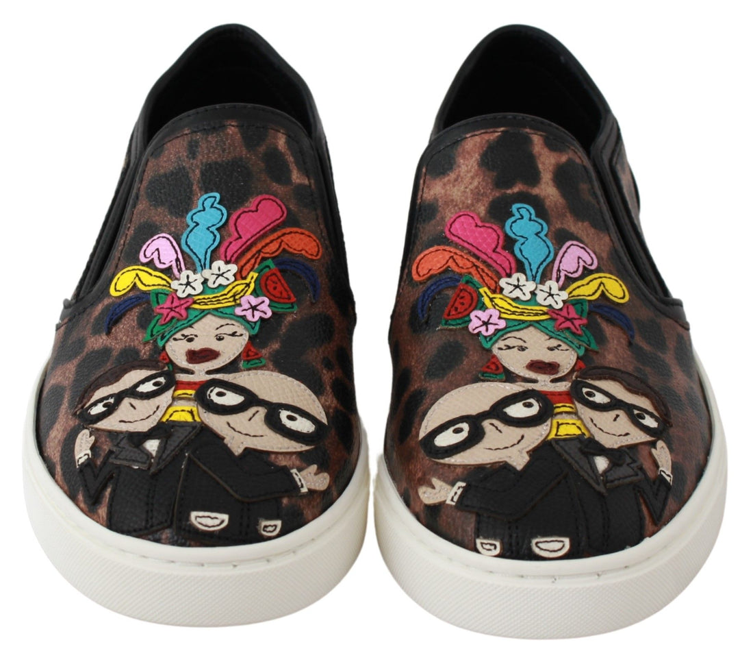 Dolce & Gabbana Leather Leopard #dgfamily Loafers Shoes - Whispers Of Wisdom Clothing