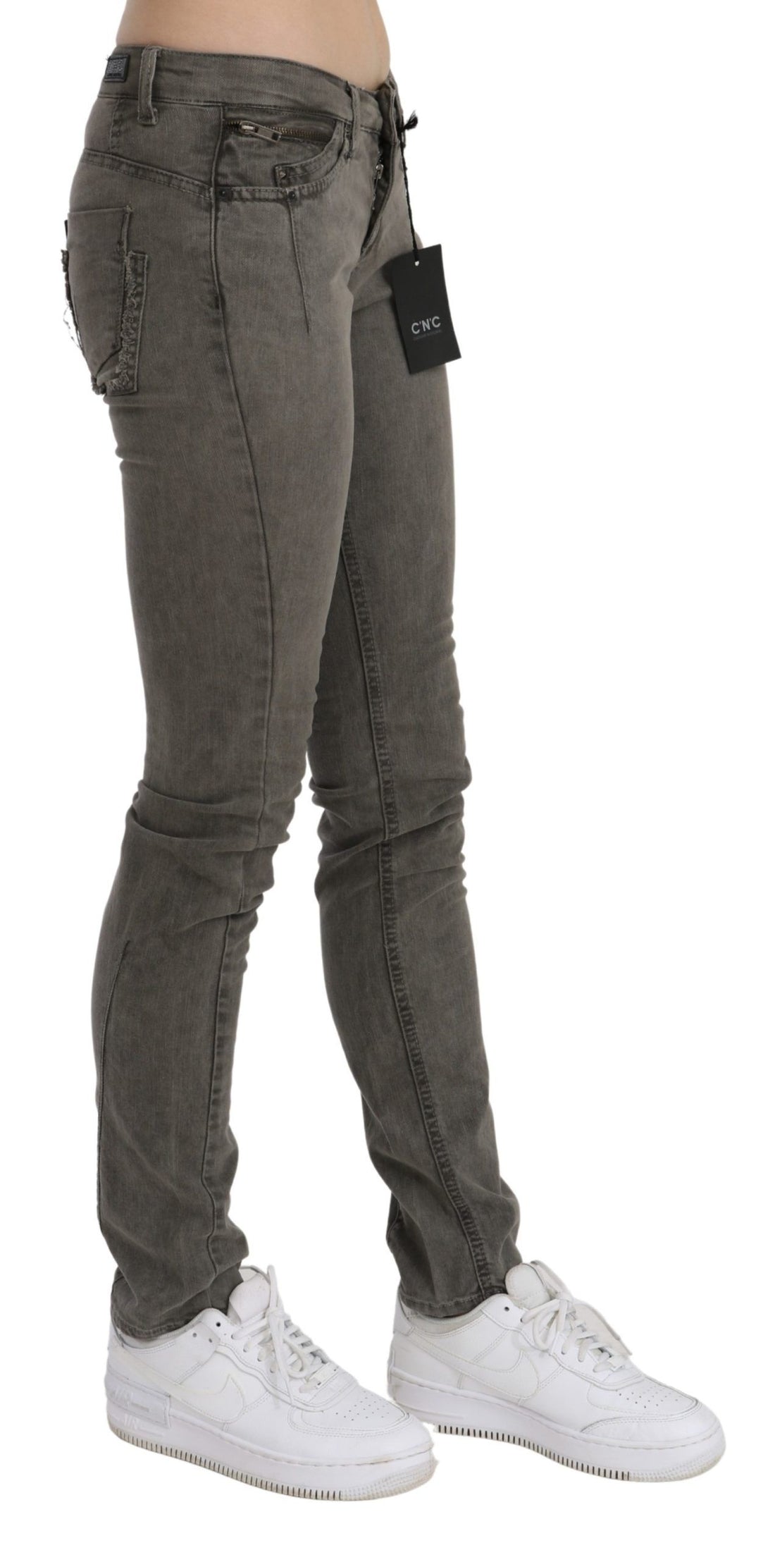 Costume National Gray Low Waist Skinny Denim Cotton Jeans - Whispers Of Wisdom Clothing