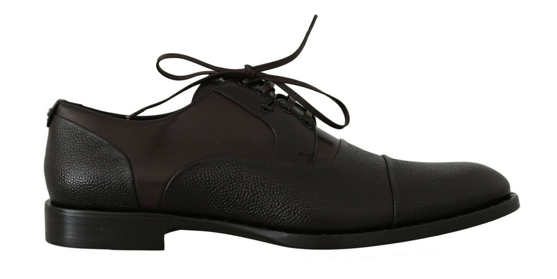 Dolce & Gabbana Brown Leather Laceups Dress Mens Shoes - Whispers Of Wisdom Clothing