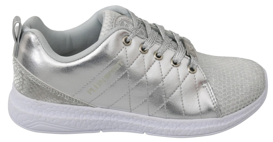 Philipp Plein Gisella Silver Polyester Sneakers Shoes - Whispers Of Wisdom Clothing
