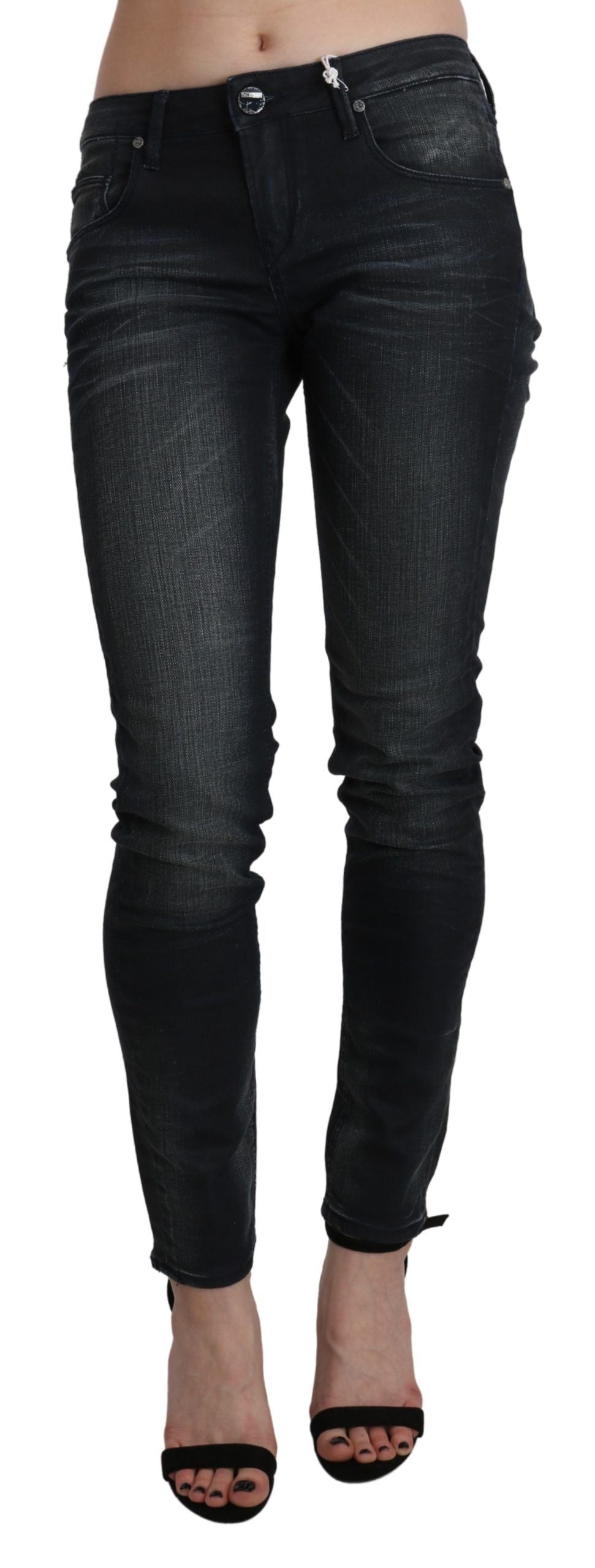 Acht Black Washed Low Waist Skinny Denim Trouser - Whispers Of Wisdom Clothing