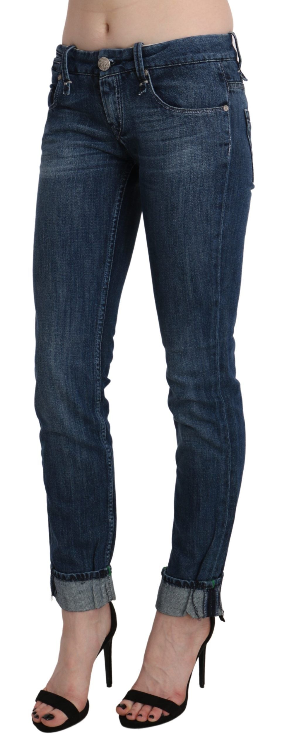 Acht Blue Washed Low Waist Skinny Denim Trouser - Whispers Of Wisdom Clothing