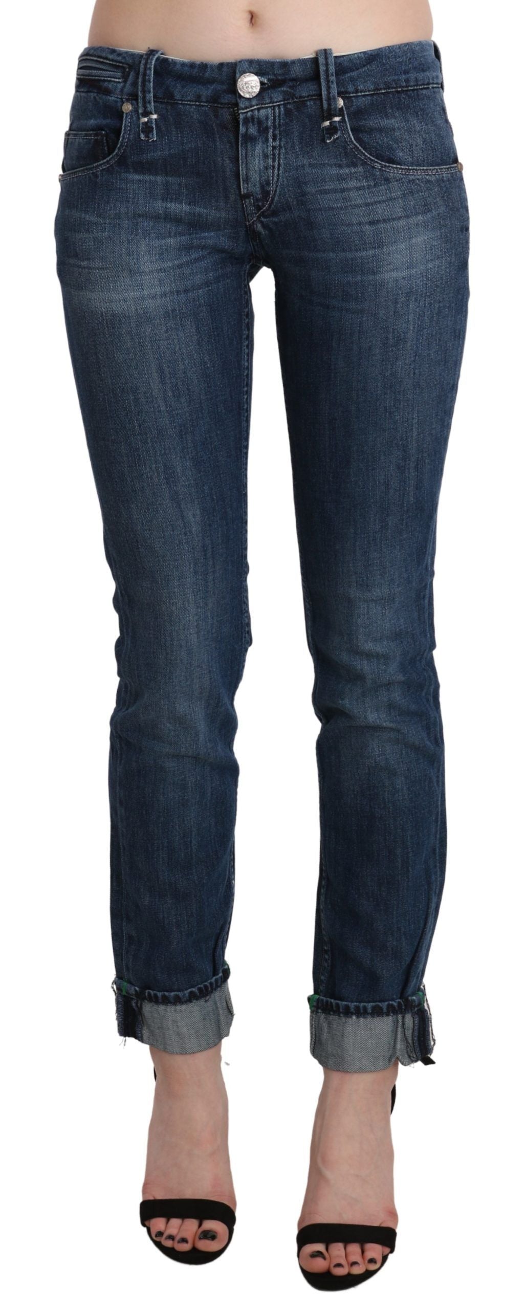Acht Blue Washed Low Waist Skinny Denim Trouser - Whispers Of Wisdom Clothing