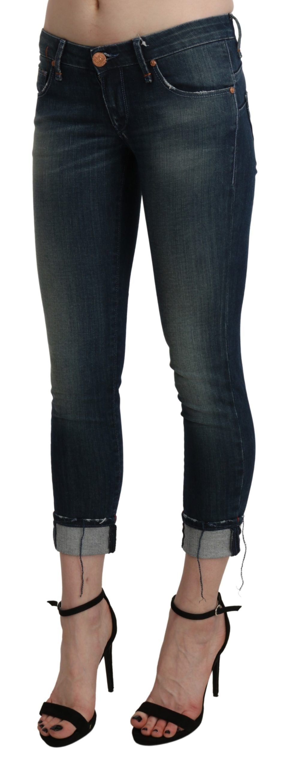 Acht Blue Washed Low Waist Skinny Cropped Denim pant - Whispers Of Wisdom Clothing