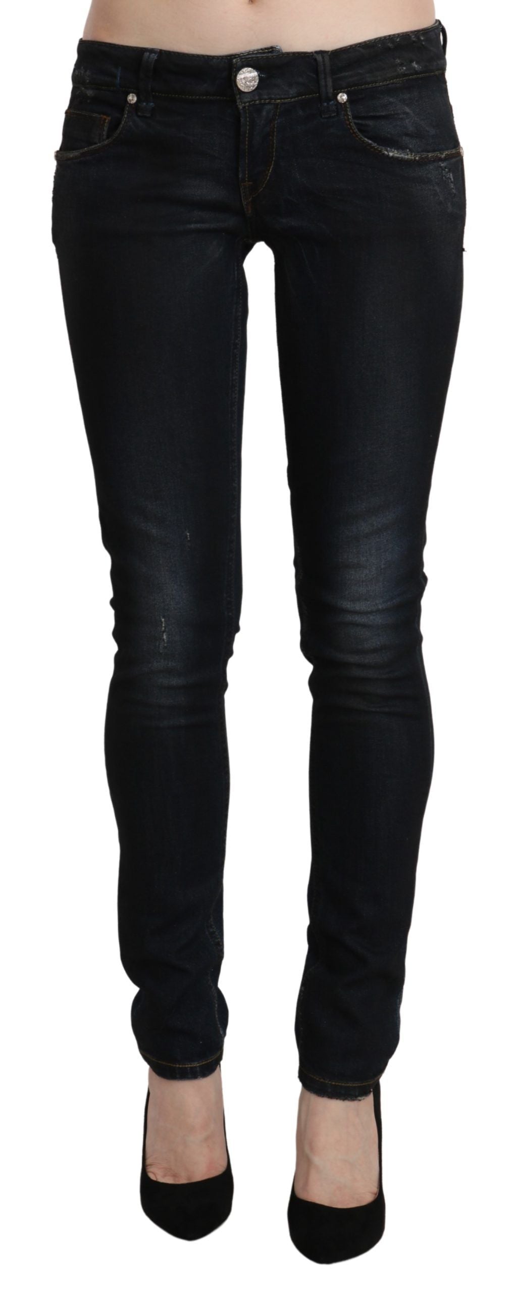 Acht Blue Washed Low Waist Skinny Denim Slim Trouser - Whispers Of Wisdom Clothing