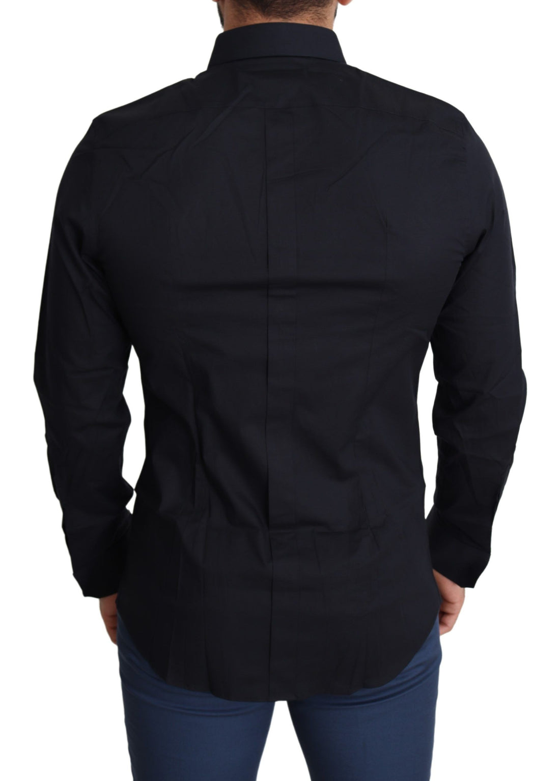 Dolce & Gabbana Blue Cotton Formal GOLD Dress Shirt - Whispers Of Wisdom Clothing