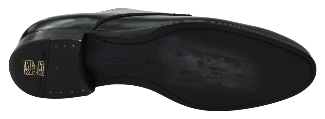 Dolce & Gabbana Derby Napoli Black Leather Dress Formal Shoes - Whispers Of Wisdom Clothing