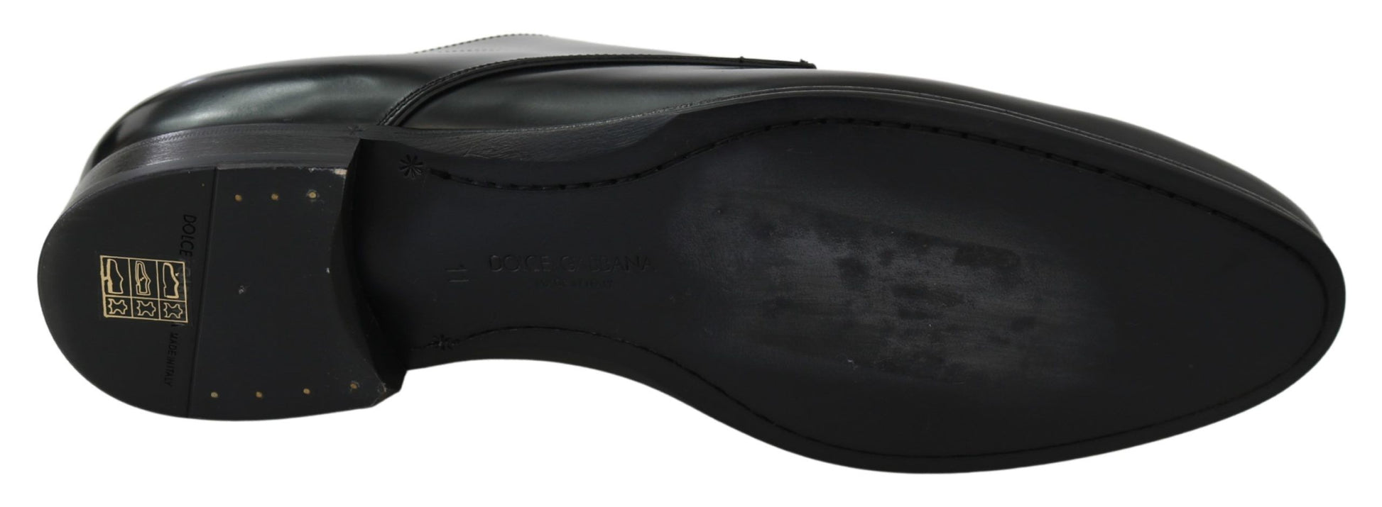 Dolce & Gabbana Derby Napoli Black Leather Dress Formal Shoes - Whispers Of Wisdom Clothing