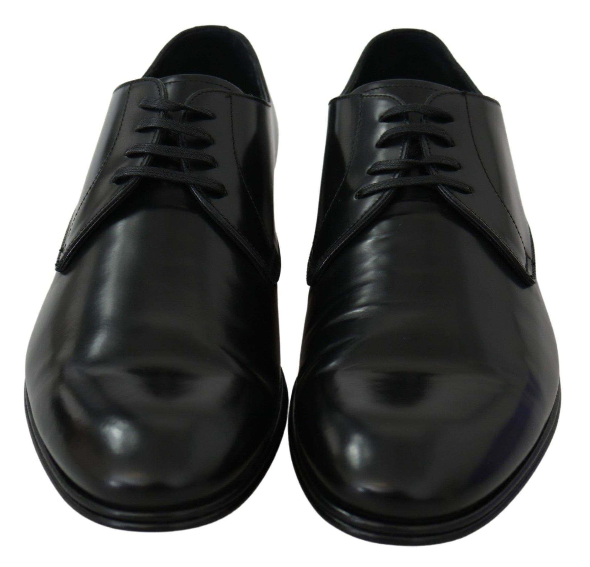 Dolce & Gabbana Derby Napoli Black Leather Dress Formal Shoes - Whispers Of Wisdom Clothing