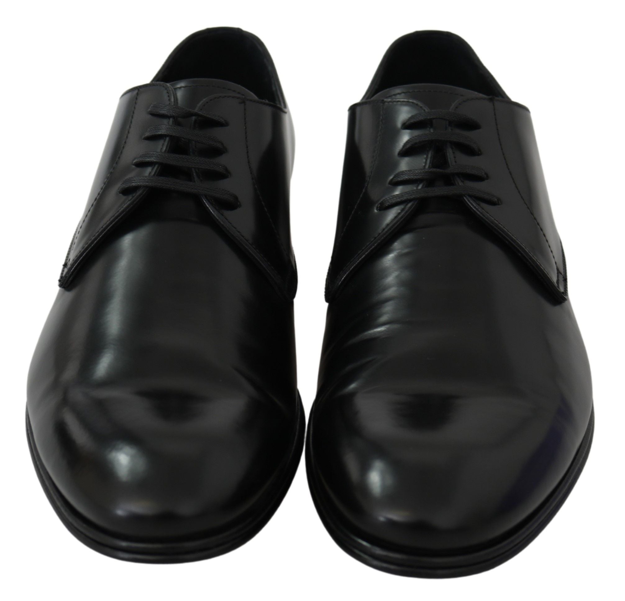 Dolce & Gabbana Derby Napoli Black Leather Dress Formal Shoes - Whispers Of Wisdom Clothing