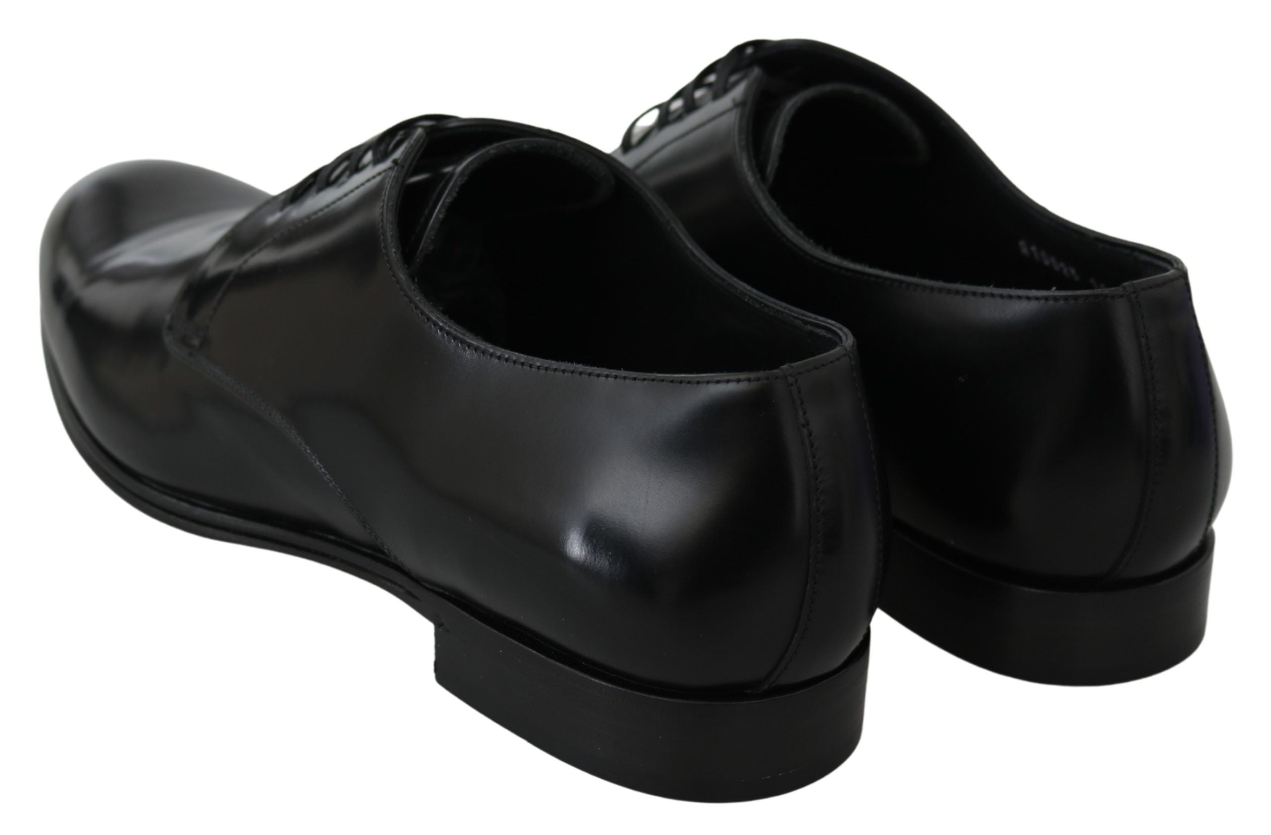 Dolce & Gabbana Derby Napoli Black Leather Dress Formal Shoes - Whispers Of Wisdom Clothing