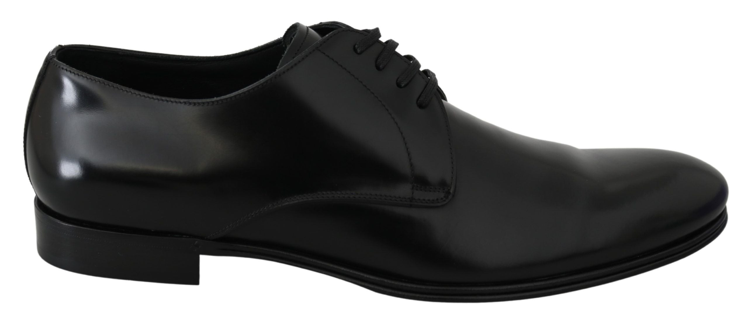 Dolce & Gabbana Derby Napoli Black Leather Dress Formal Shoes - Whispers Of Wisdom Clothing