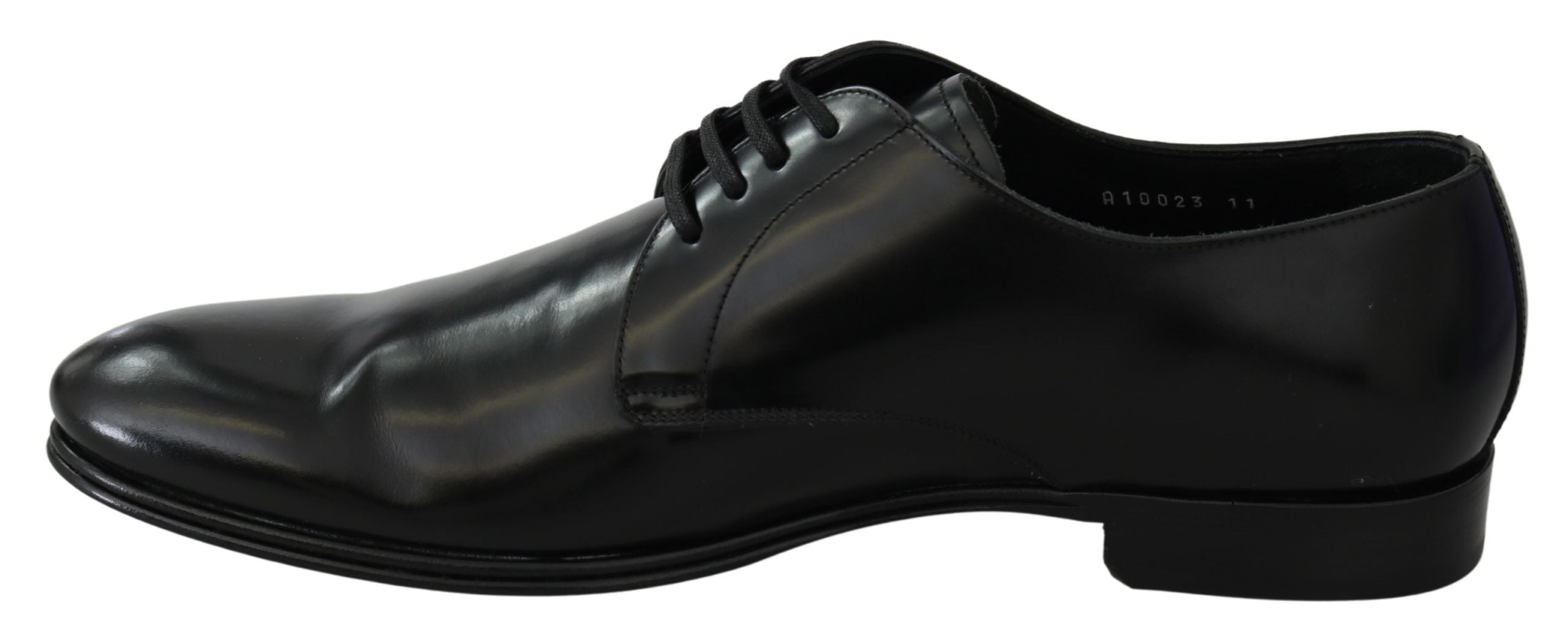 Dolce & Gabbana Derby Napoli Black Leather Dress Formal Shoes - Whispers Of Wisdom Clothing