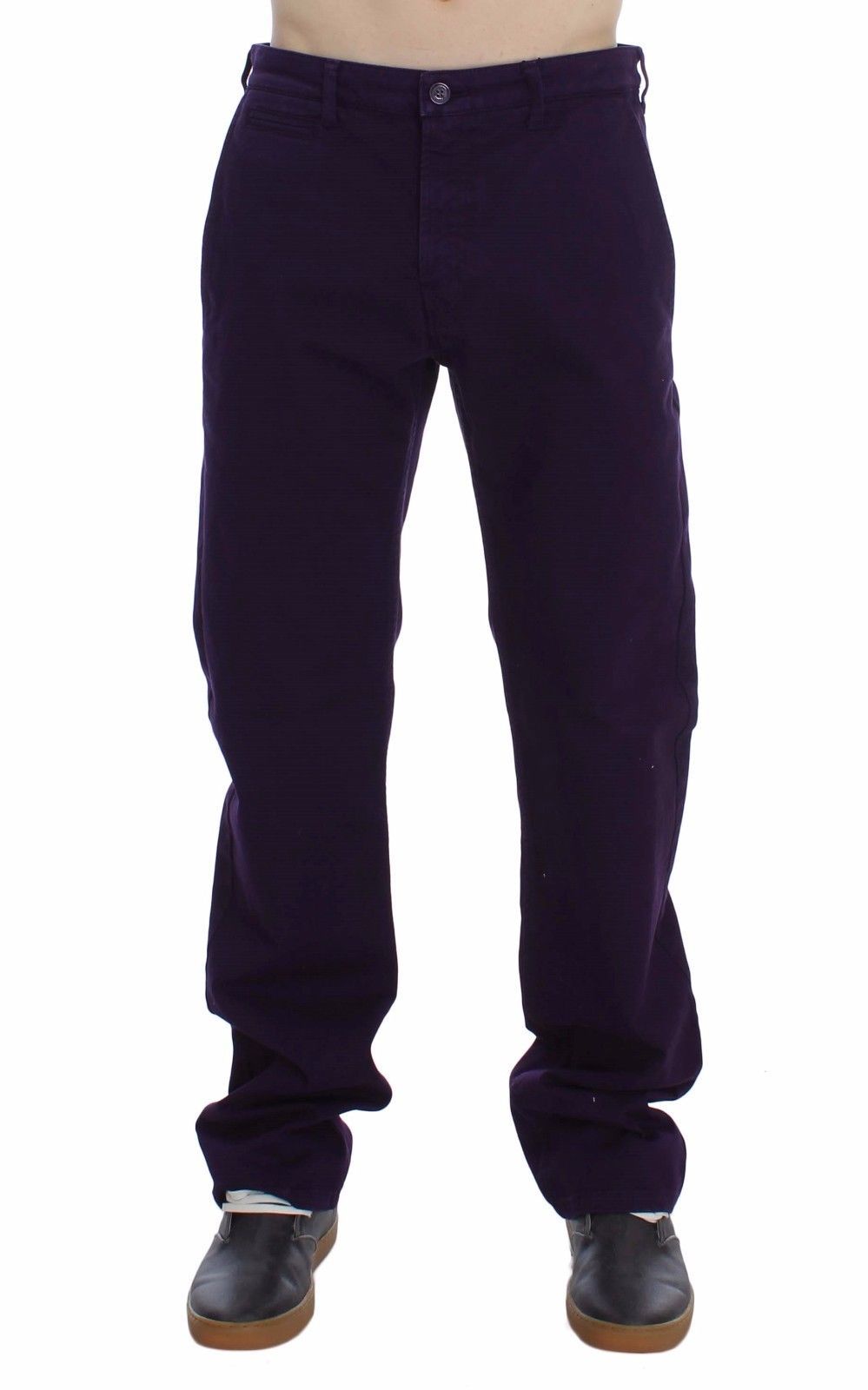 GF Ferre Purple Cotton Stretch Purple Fit  Pants - Whispers Of Wisdom Clothing