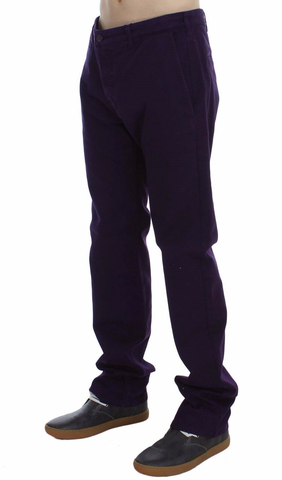 GF Ferre Purple Cotton Stretch Purple Fit  Pants - Whispers Of Wisdom Clothing