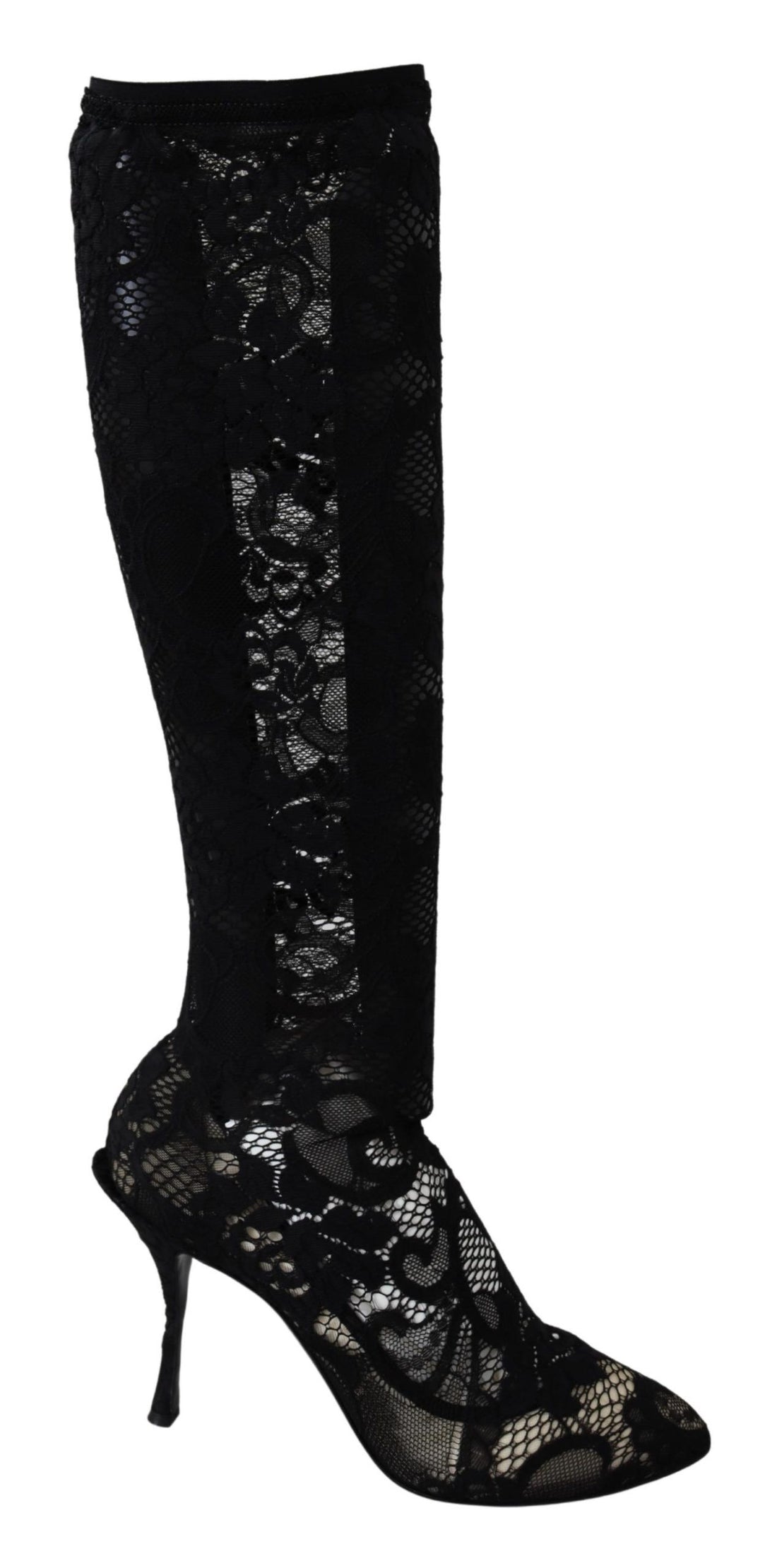 Dolce & Gabbana Black Taormina Lace Socks Boots Shoes Pumps - Whispers Of Wisdom Clothing