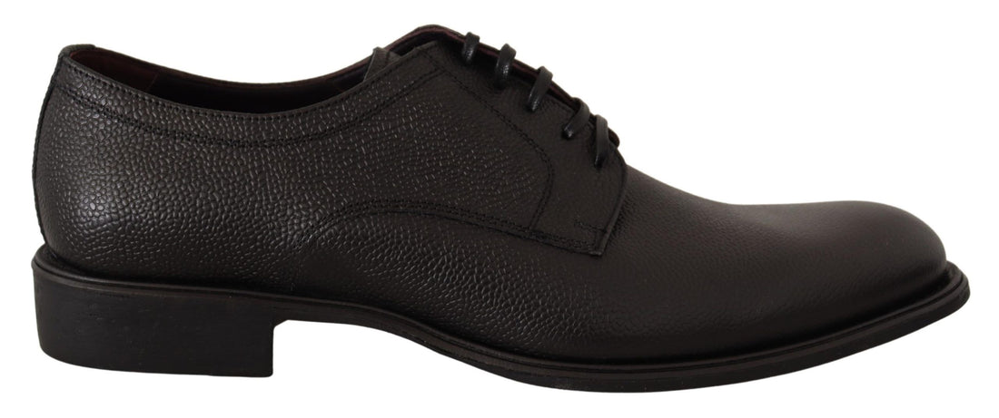 Dolce & Gabbana Black Leather Lace Up Mens Formal Derby Shoes - Whispers Of Wisdom Clothing