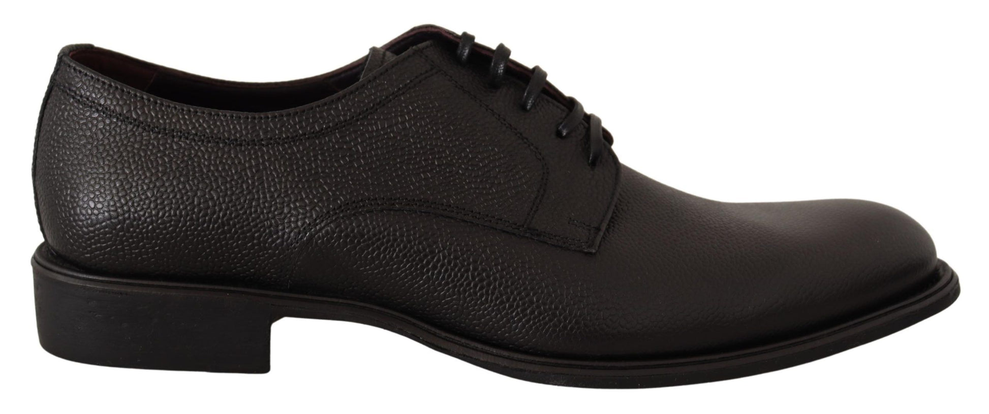 Dolce & Gabbana Black Leather Lace Up Mens Formal Derby Shoes - Whispers Of Wisdom Clothing