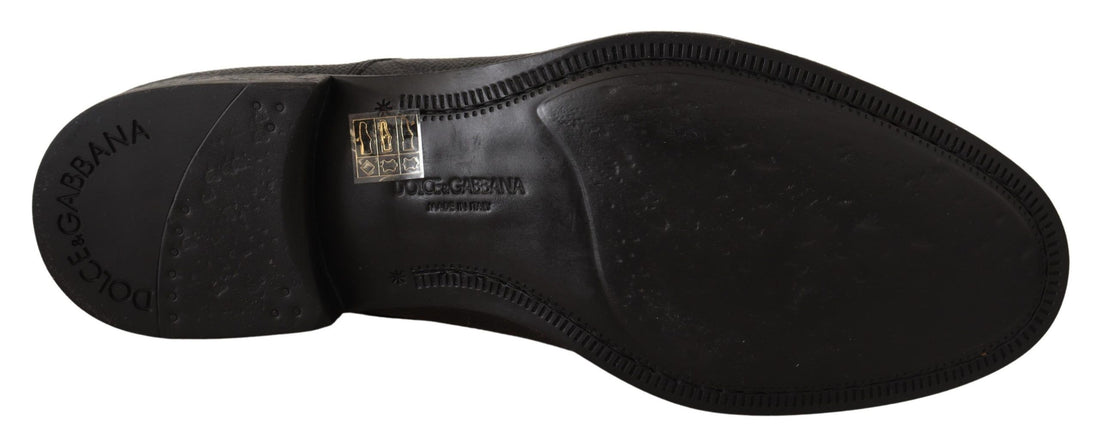 Dolce & Gabbana Black Leather Lace Up Mens Formal Derby Shoes - Whispers Of Wisdom Clothing