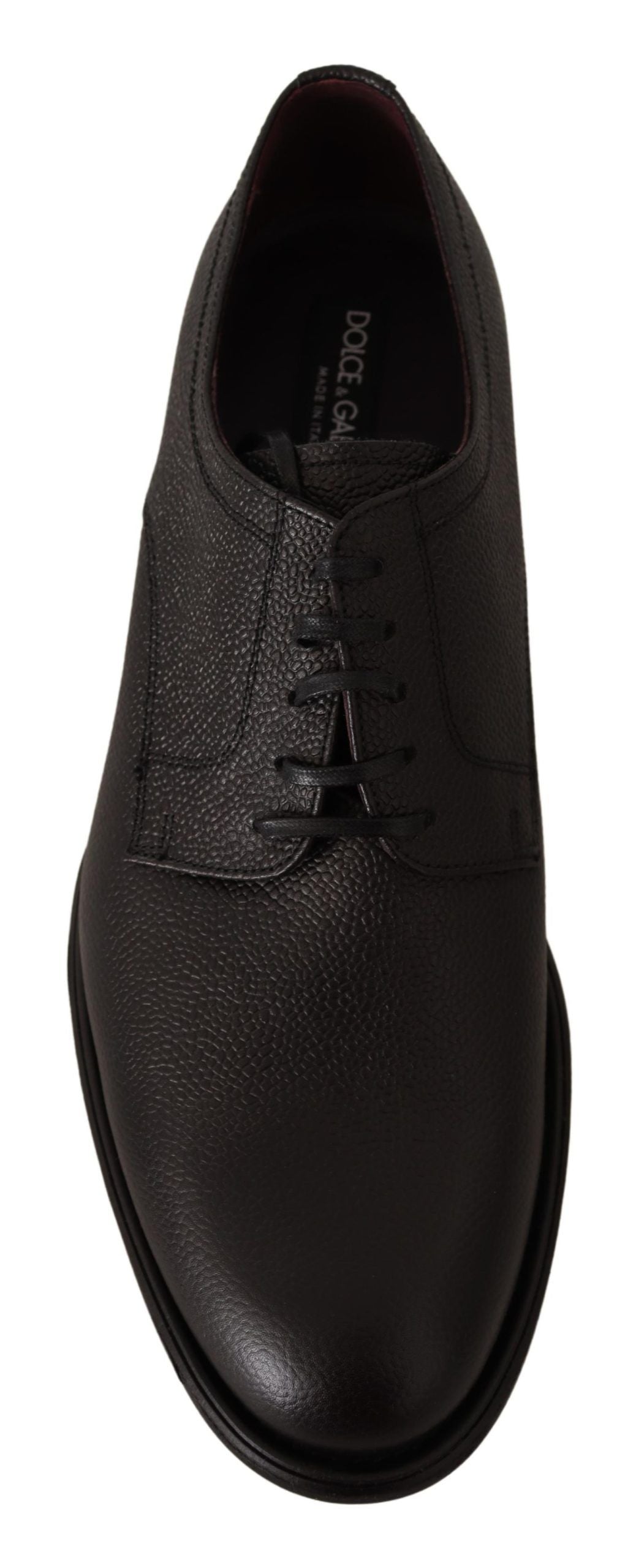 Dolce & Gabbana Black Leather Lace Up Mens Formal Derby Shoes - Whispers Of Wisdom Clothing