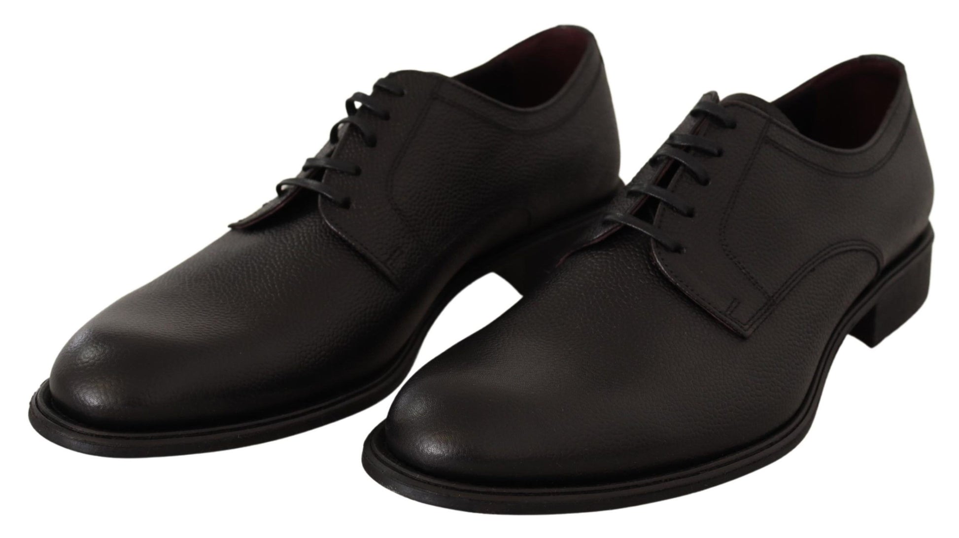 Dolce & Gabbana Black Leather Lace Up Mens Formal Derby Shoes - Whispers Of Wisdom Clothing