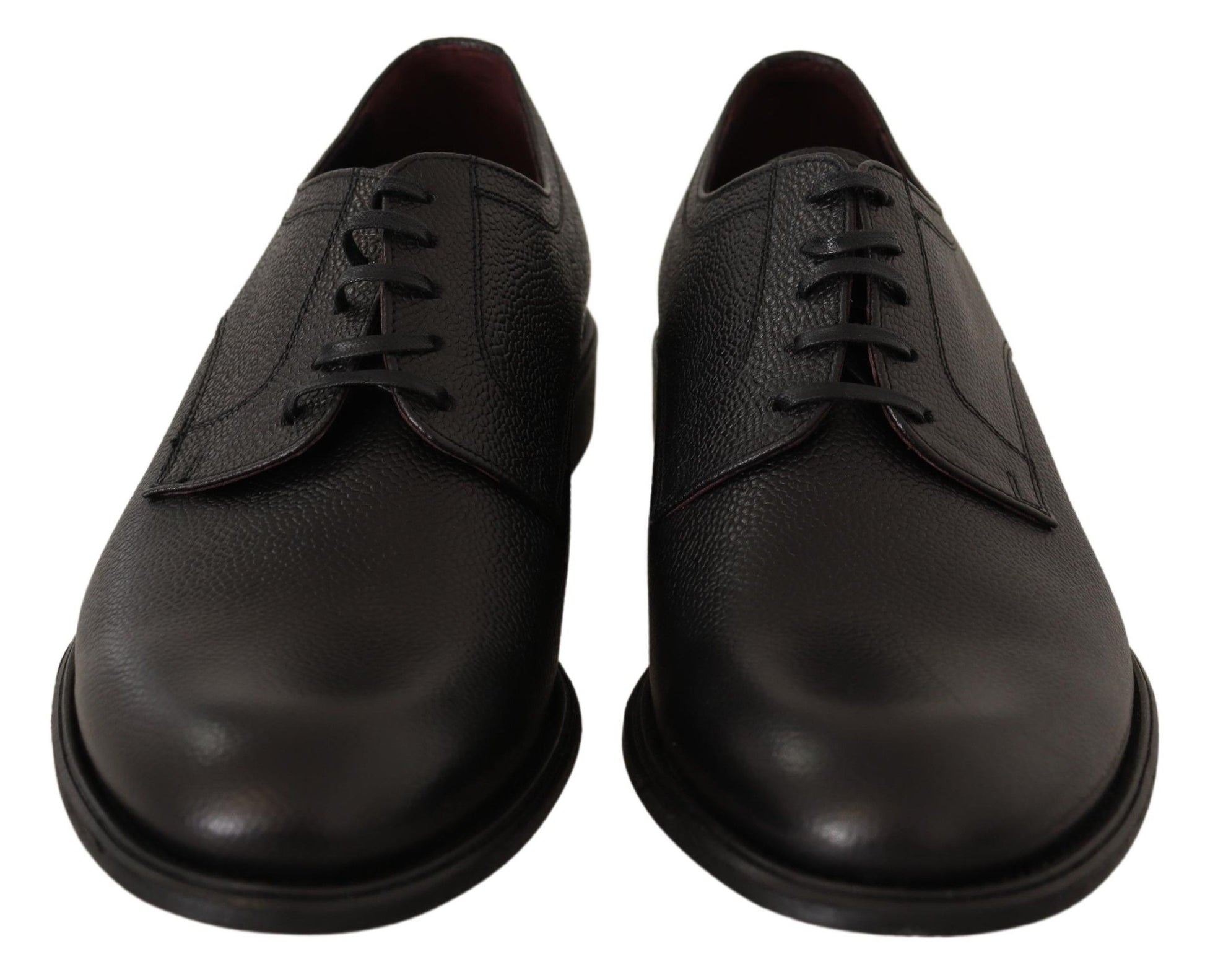 Dolce & Gabbana Black Leather Lace Up Mens Formal Derby Shoes - Whispers Of Wisdom Clothing