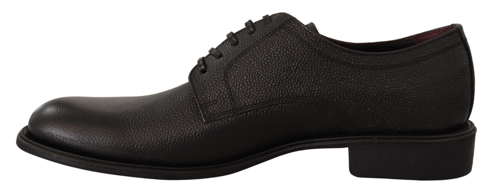 Dolce & Gabbana Black Leather Lace Up Mens Formal Derby Shoes - Whispers Of Wisdom Clothing