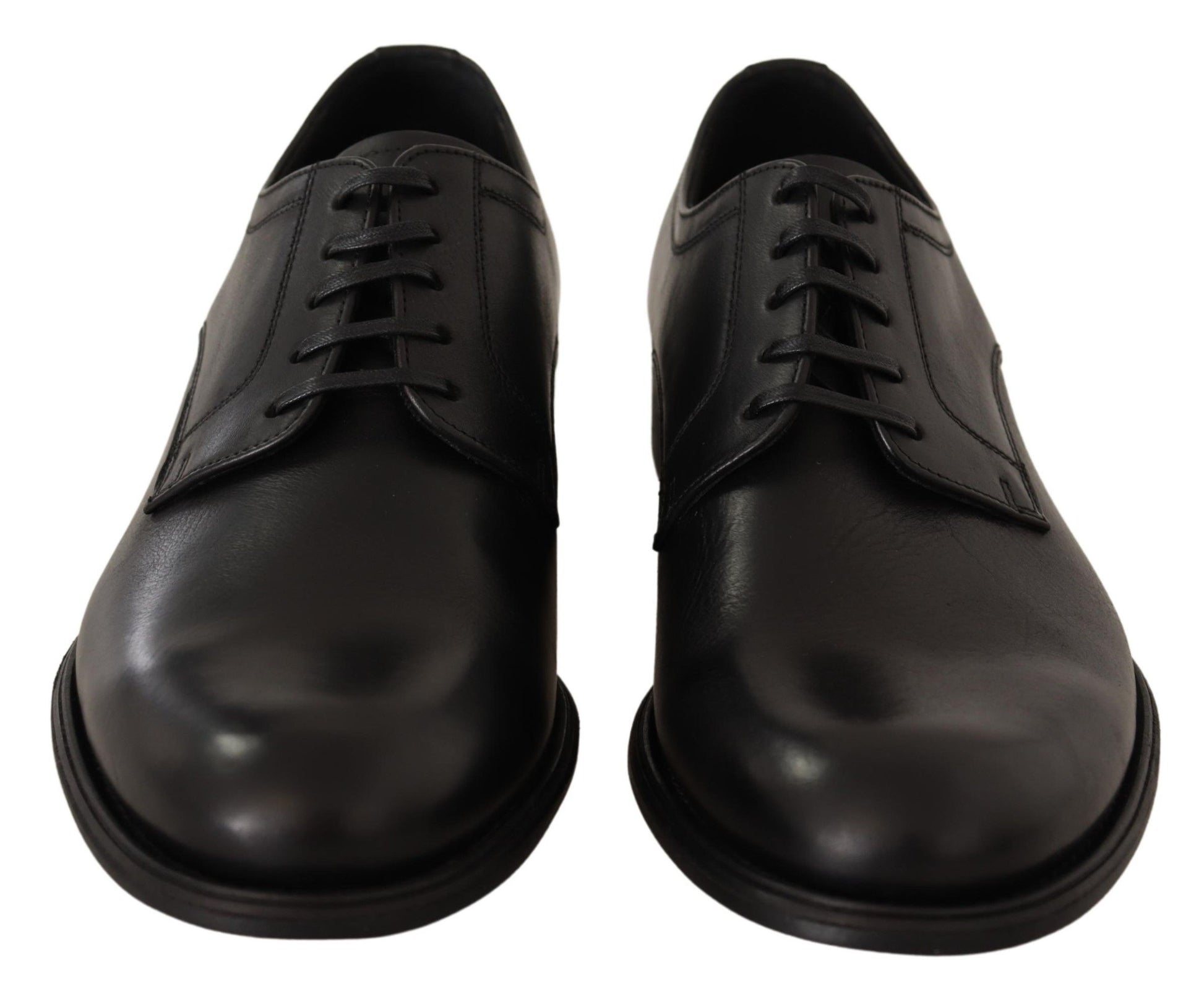 Dolce & Gabbana Black Leather Lace Up Mens Formal Derby Shoes - Whispers Of Wisdom Clothing