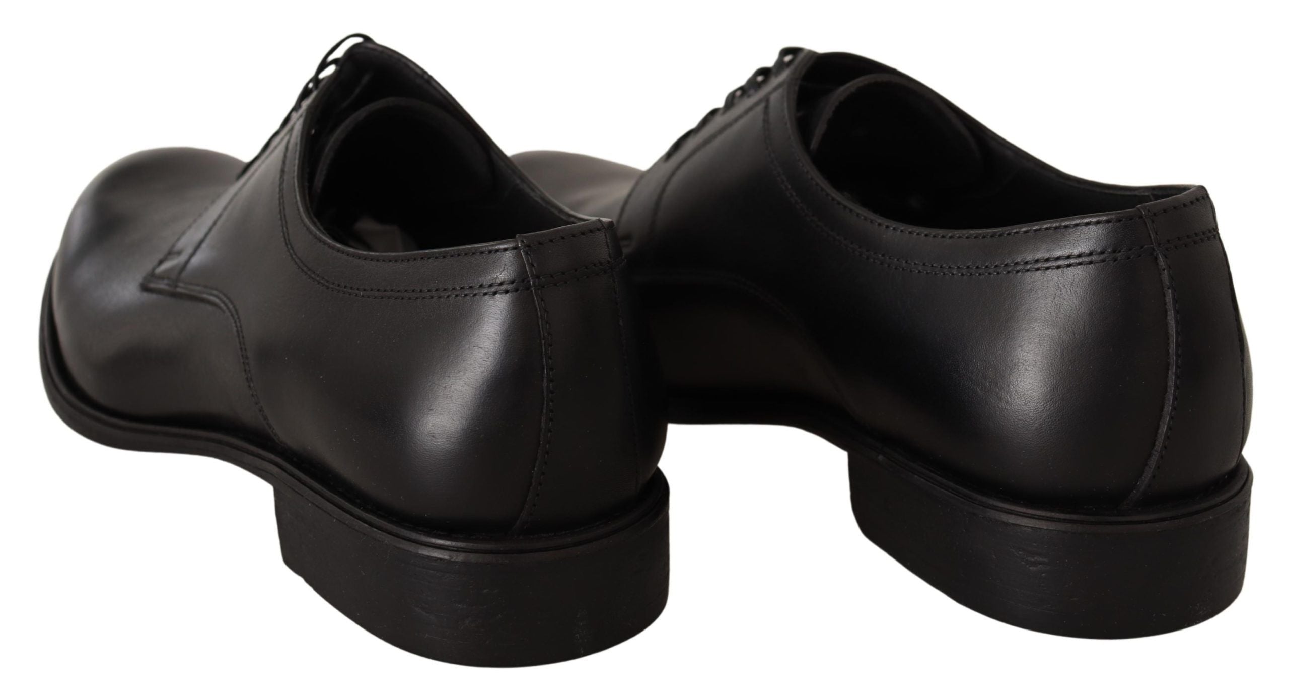 Dolce & Gabbana Black Leather Lace Up Mens Formal Derby Shoes - Whispers Of Wisdom Clothing