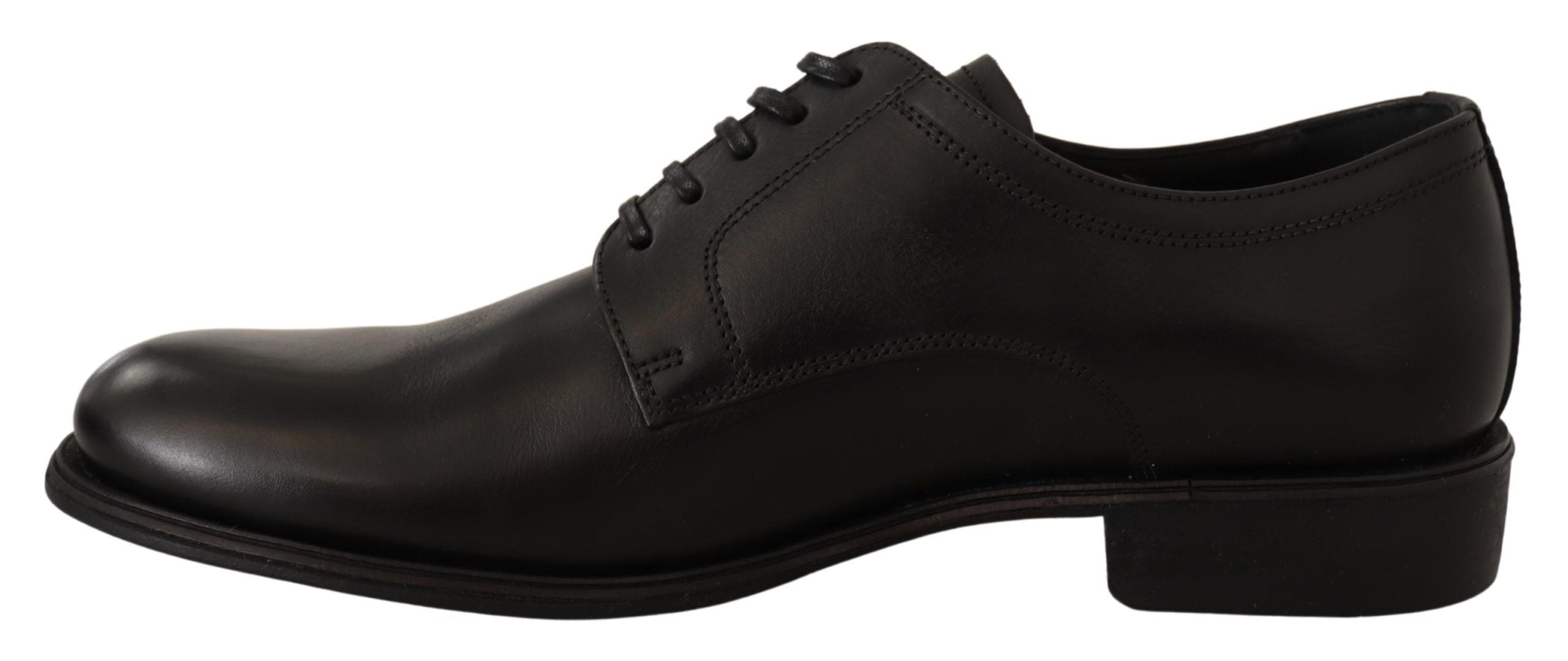 Dolce & Gabbana Black Leather Lace Up Mens Formal Derby Shoes - Whispers Of Wisdom Clothing