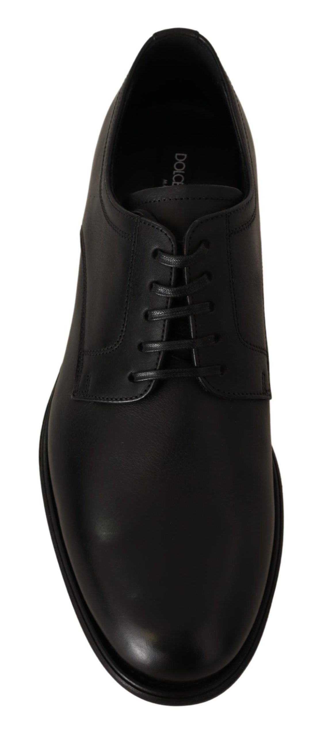 Dolce & Gabbana Black Leather Lace Up Mens Formal Derby Shoes - Whispers Of Wisdom Clothing
