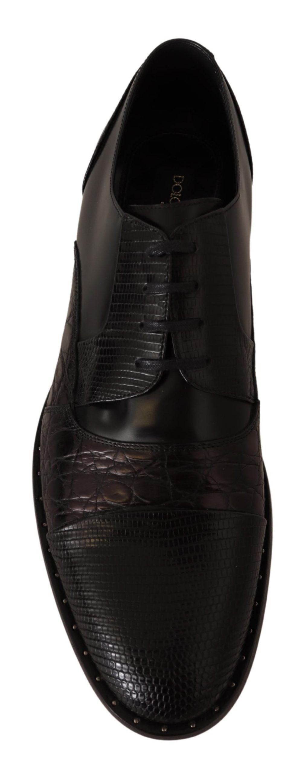 Dolce & Gabbana Black Leather Exotic Skins Formal Shoes - Whispers Of Wisdom Clothing