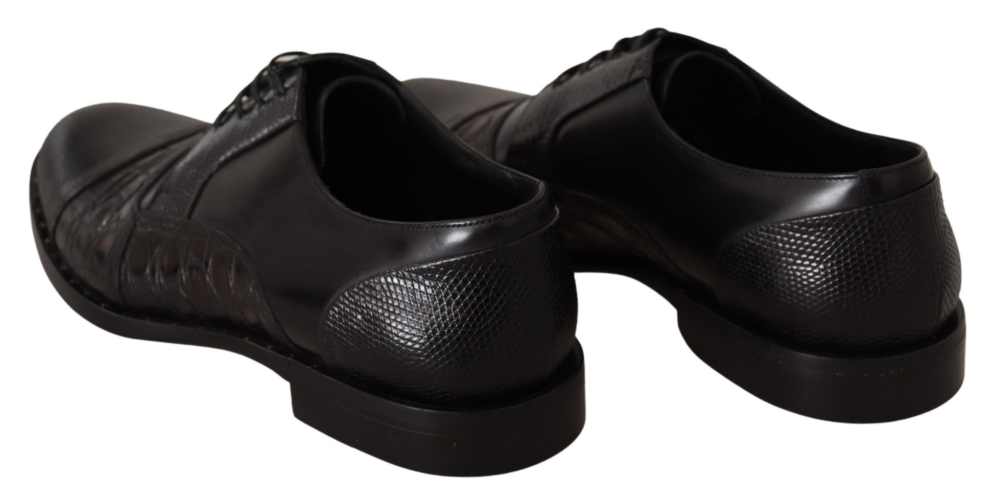 Dolce & Gabbana Black Leather Exotic Skins Formal Shoes - Whispers Of Wisdom Clothing