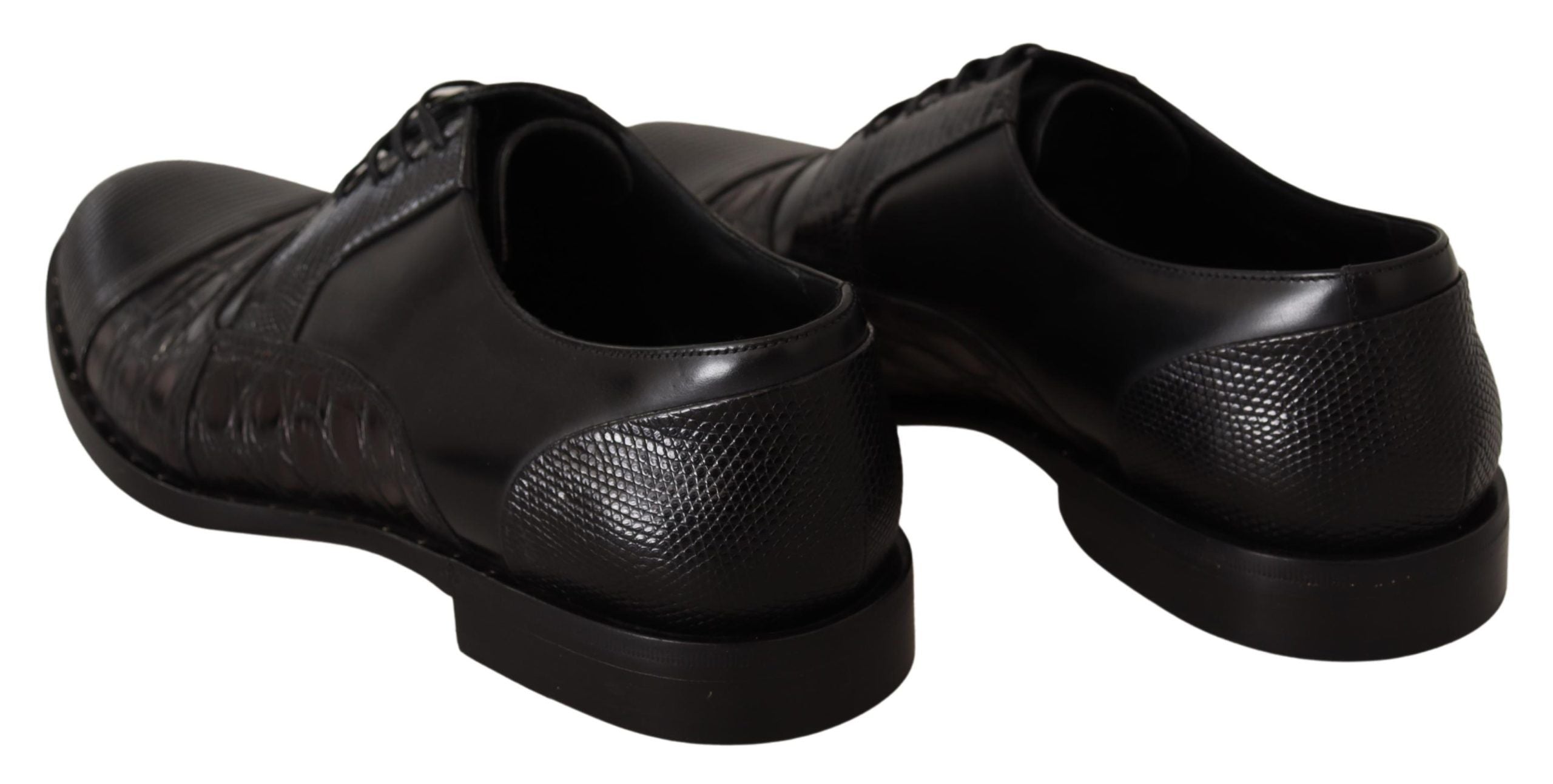 Dolce & Gabbana Black Leather Exotic Skins Formal Shoes - Whispers Of Wisdom Clothing