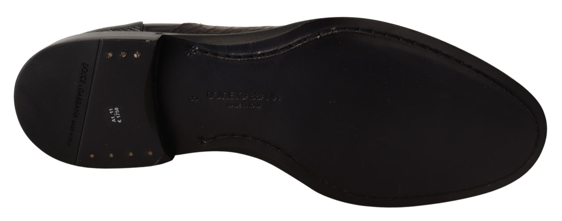 Dolce & Gabbana Black Leather Exotic Skins Formal Shoes - Whispers Of Wisdom Clothing