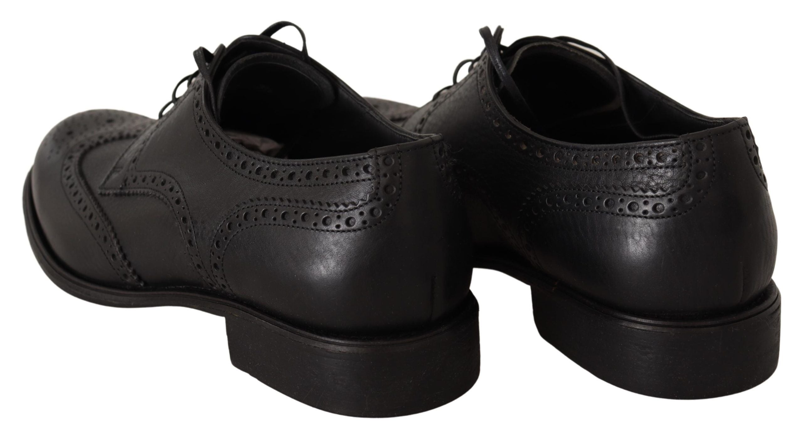 Dolce & Gabbana Black Leather Oxford Wingtip Formal Dress Shoes - Whispers Of Wisdom Clothing