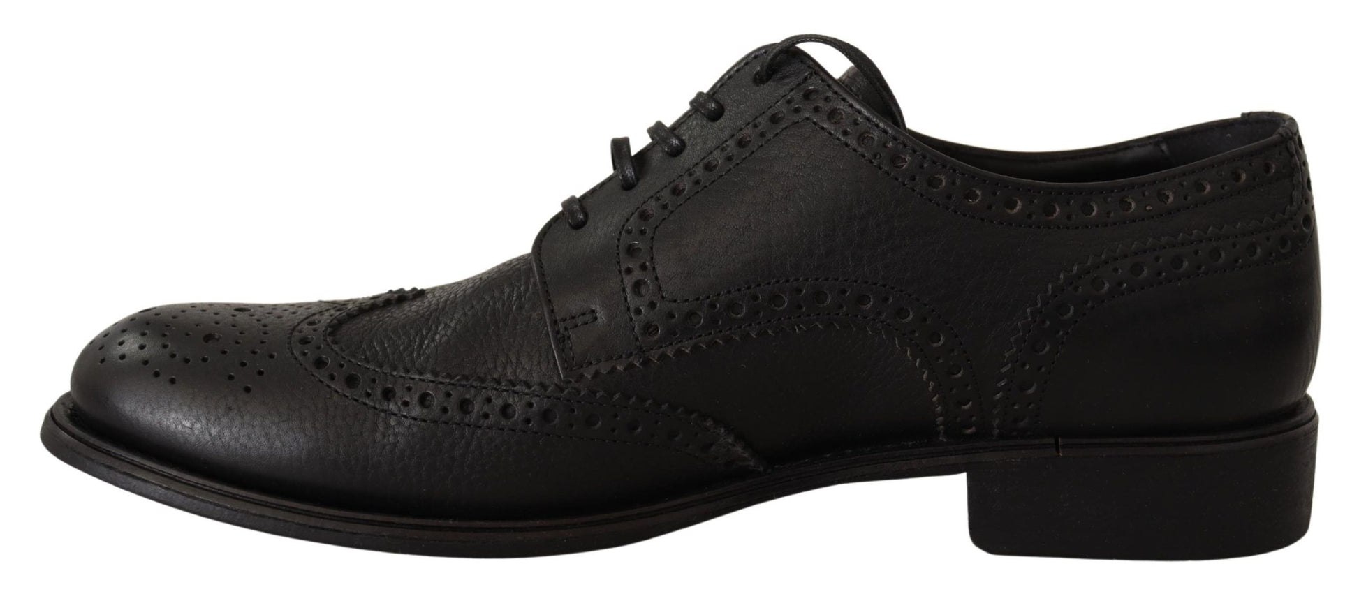 Dolce & Gabbana Black Leather Oxford Wingtip Formal Dress Shoes - Whispers Of Wisdom Clothing