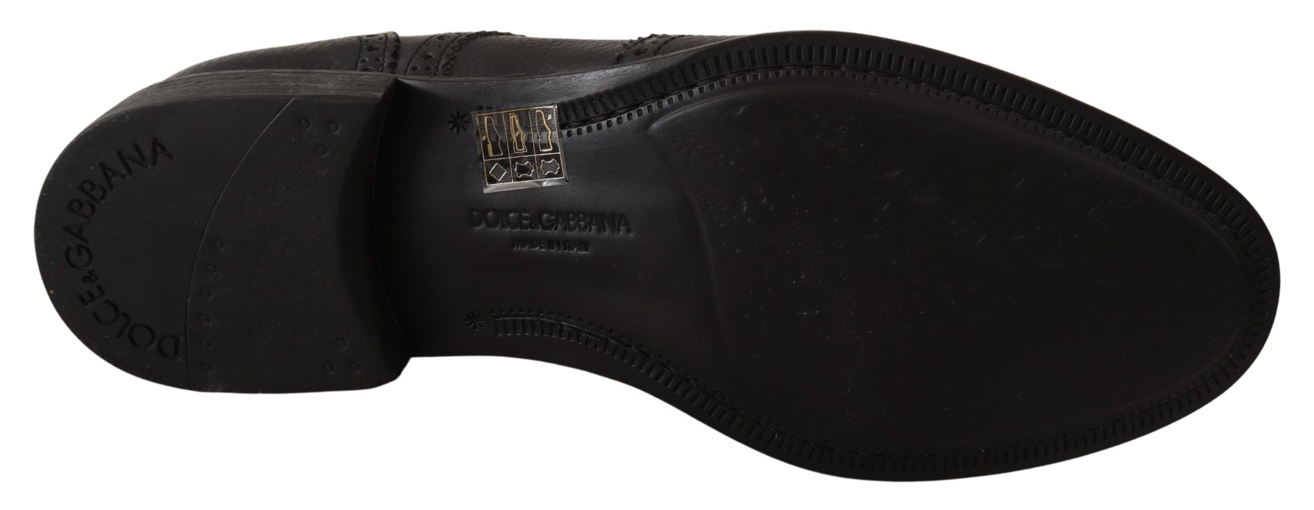 Dolce & Gabbana Black Leather Oxford Wingtip Formal Dress Shoes - Whispers Of Wisdom Clothing