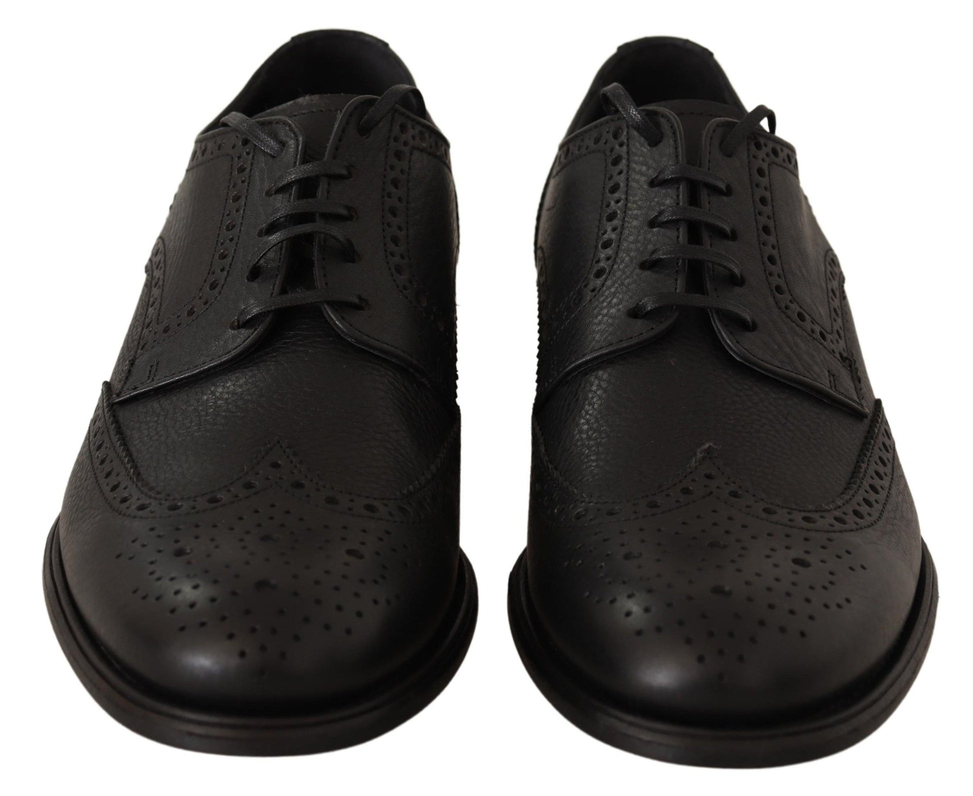 Dolce & Gabbana Black Leather Oxford Wingtip Formal Dress Shoes - Whispers Of Wisdom Clothing