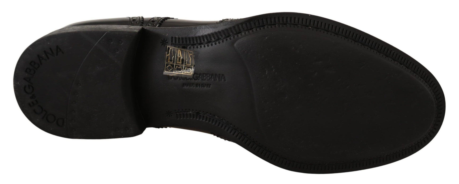 Dolce & Gabbana Black Leather Oxford Wingtip Formal Shoes - Whispers Of Wisdom Clothing