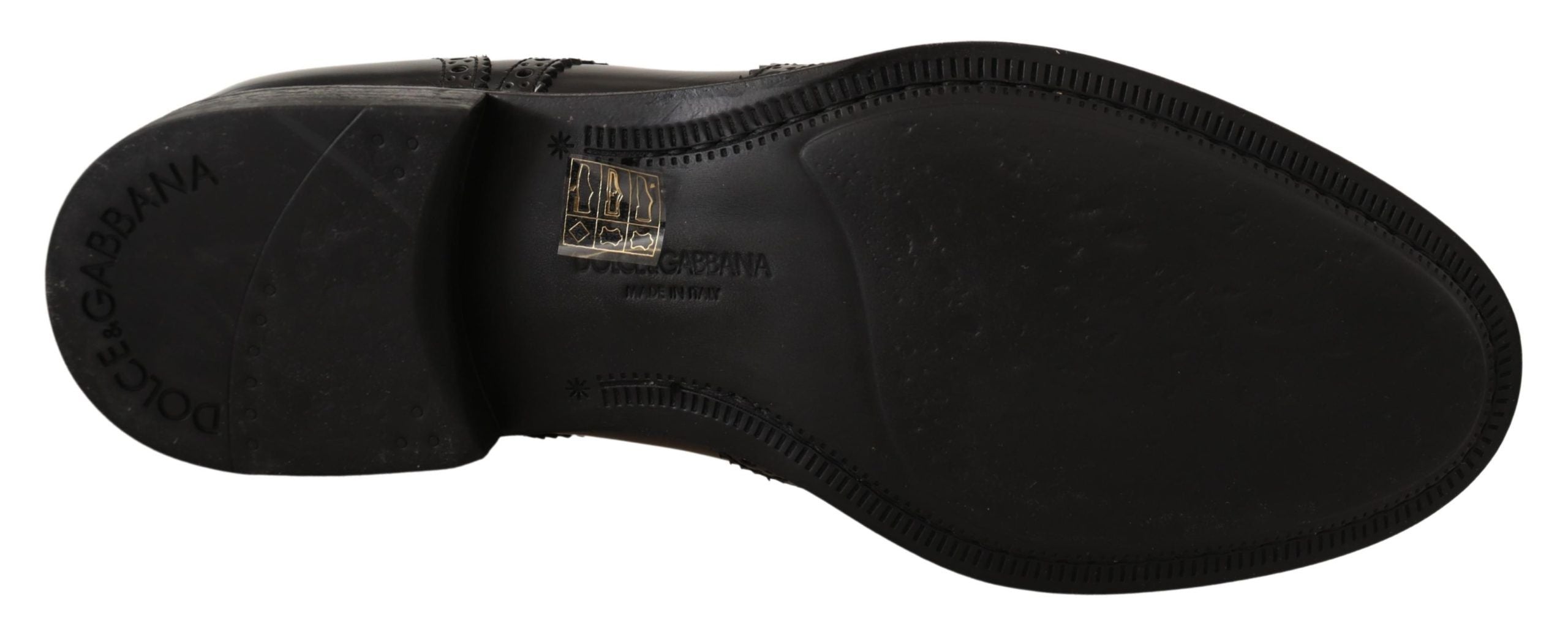 Dolce & Gabbana Black Leather Oxford Wingtip Formal Shoes - Whispers Of Wisdom Clothing