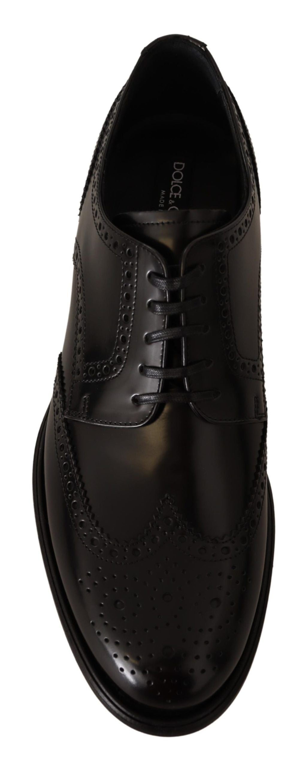 Dolce & Gabbana Black Leather Oxford Wingtip Formal Shoes - Whispers Of Wisdom Clothing