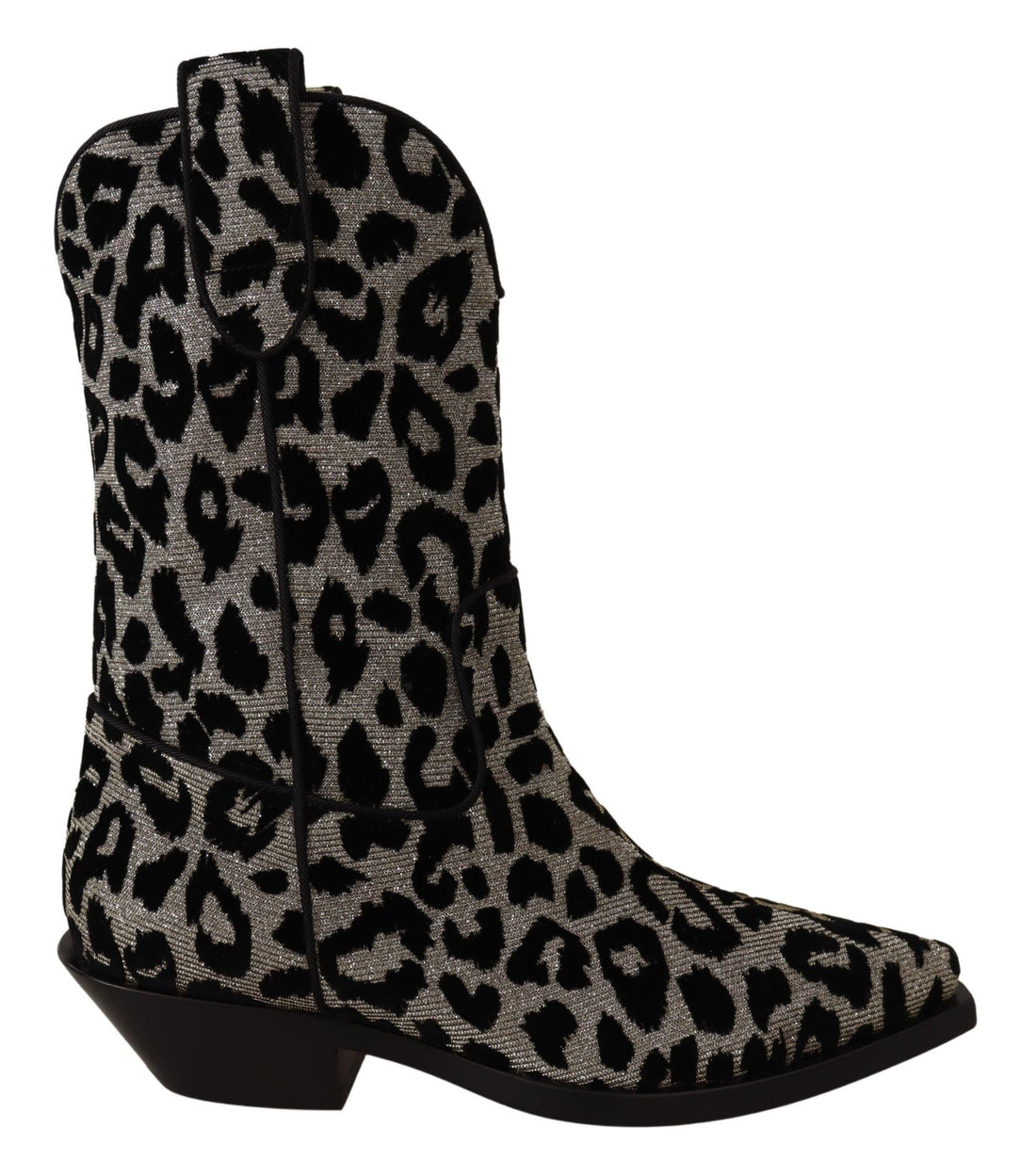 Dolce & Gabbana Gray Black Leopard Cowboy Boots Shoes - Whispers Of Wisdom Clothing