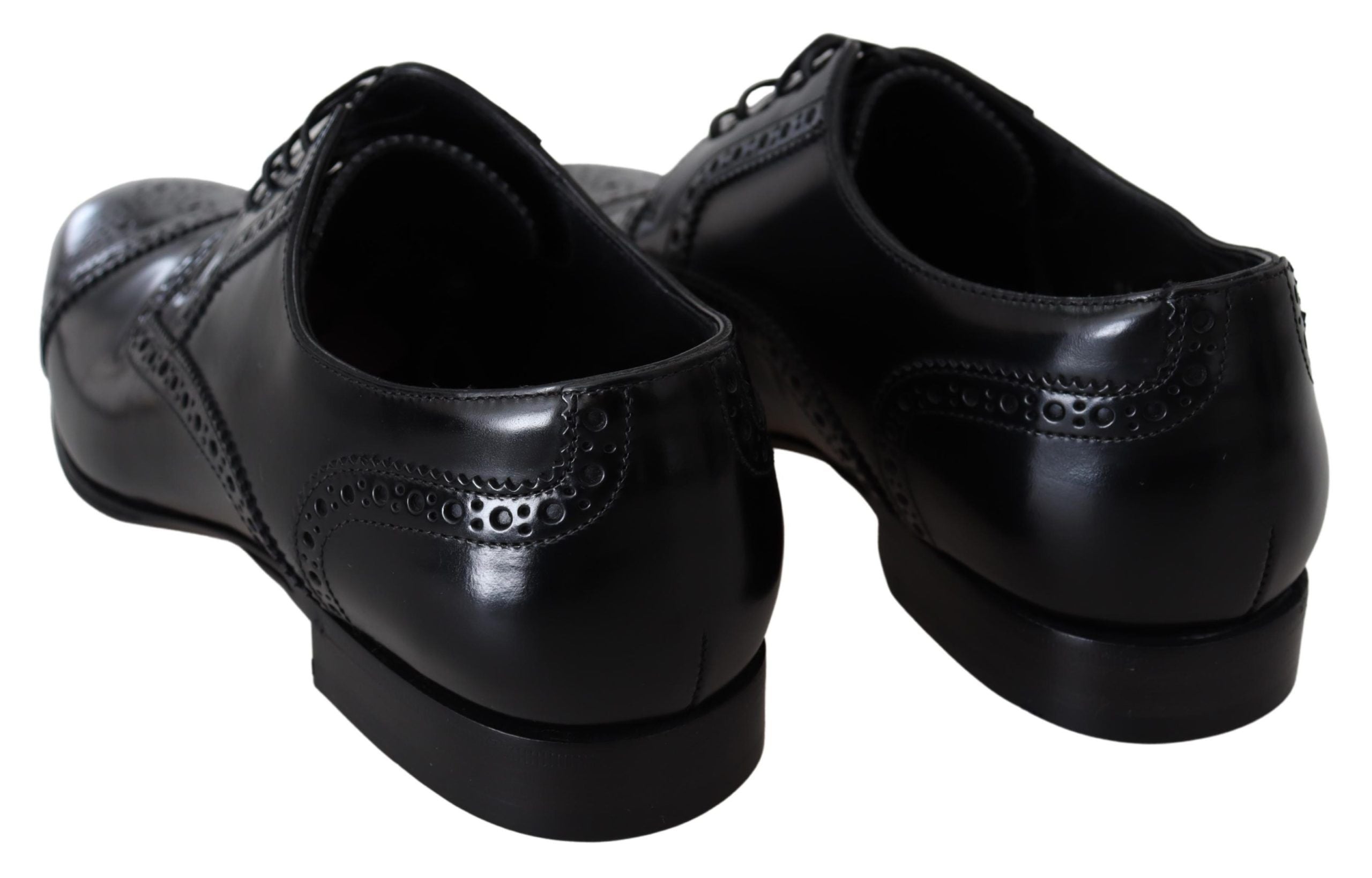 Dolce & Gabbana Black Leather Men Derby Formal Loafers Shoes - Whispers Of Wisdom Clothing