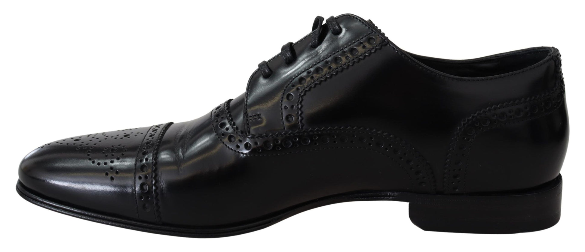 Dolce & Gabbana Black Leather Men Derby Formal Loafers Shoes - Whispers Of Wisdom Clothing